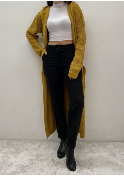 Bayan Uzun Selanik Desen Ceket