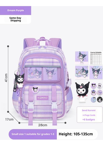 Yeni Ilkokul Öğrencileri Okul Çantası Damalı Kız Omurga Koruması Büyük Kapasiteli Sırt Çantaları (Yurt Dışından)