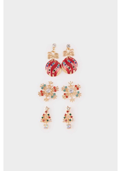 Yılbaşı Temalı Kadın 3'lü Küpe F7408AXNS