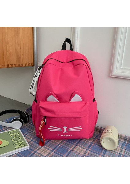 Karikatür Kedi Kolej Tarzı Omuz Çantası Ilkokul Öğrencileri Okul Çantası Hafif Kampüs Sırt Çantalarının Kore Versiyonu (Yurt Dışından)