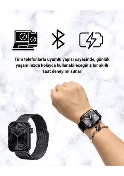 Mini Series 10 Akıllı Saat | 3 Kordon + Bileklik Hediyeli Tüm Telefonlarla Uyumlu - MCT9506-8450 modelleri