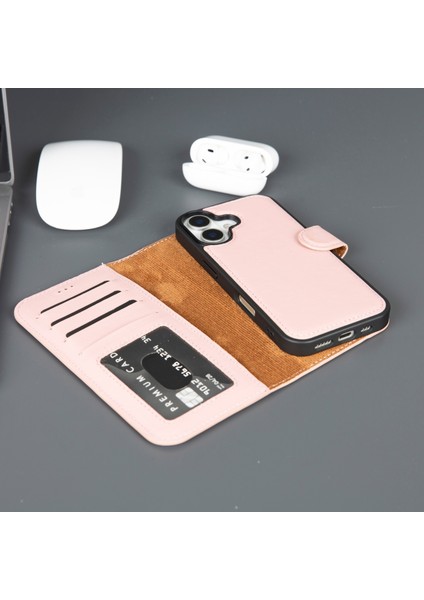 iPhone 17 Hakiki Deri Mıknatıslı Cüzdan Kılıf – Magsafe Uyumlu, Rfıd Korumalı, El Yapımı