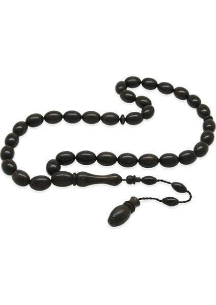 Sistemli Özel Kesim Abanoz Ağacı Tesbih