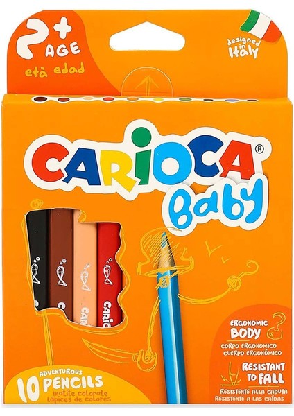 Carioca Baby Jumbo Üçgen Kuru Boya Kalemi 10'lu