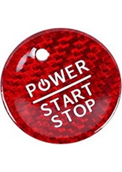Araba Start Stop Motor Düğmesi Gerçek Karbon Fiber Sticker Basma Düğme Kapağı Ford Mustang Için Mach-E 2021 2022 (Kırmızı) (Yurt Dışından) indirimleri