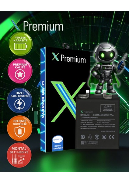 Xpremium Xiaomi Mı 11 Ultra Uyumlu Batarya Pil Süper Yüksek Kalite 5000 Mah BM55