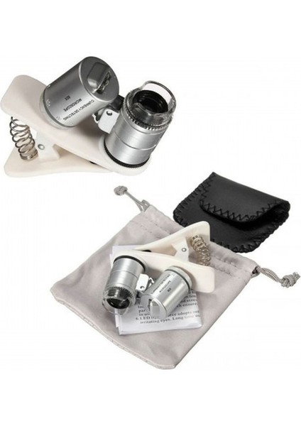 Evrensel LED Işıklı Mini Cep Mikroskobu Tüm Kameralı Telefonlar Için 9882-W fiyatları