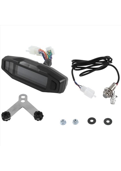 Evrensel Motosiklet Kilometre Saati Takometre Yağ Ölçer Hd Ekran Dijital Metre Gösterge Paneli Dönüş Sinyal Işığı(D) (Yurt Dışından)