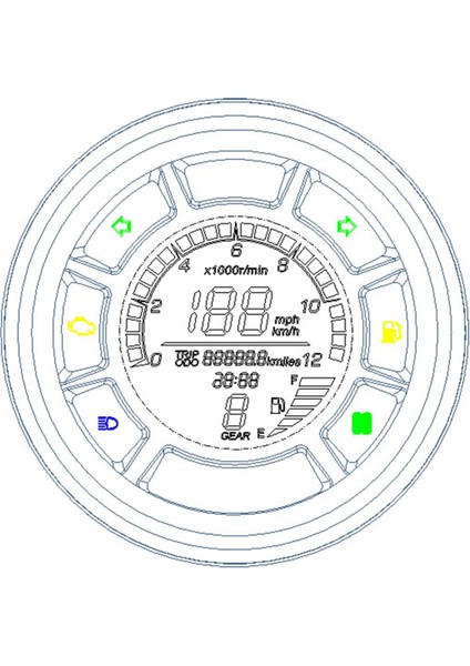 Motosiklet LCD Göstergesi Evrensel LCD Dijital Hız Göstergesi Kilometre Sayacı Silindir Dişli Kilometre Sayacı Takometre (Yurt Dışından) indirimleri