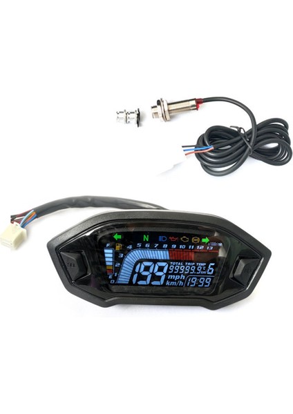 Evrensel Motosiklet Modifikasyon Parçaları LCD Yüksek Çözünürlüklü Gösterge Paneli, Kilometre Sayacı, Hız Göstergesi, Takometre (Yurt Dışından) fiyatları