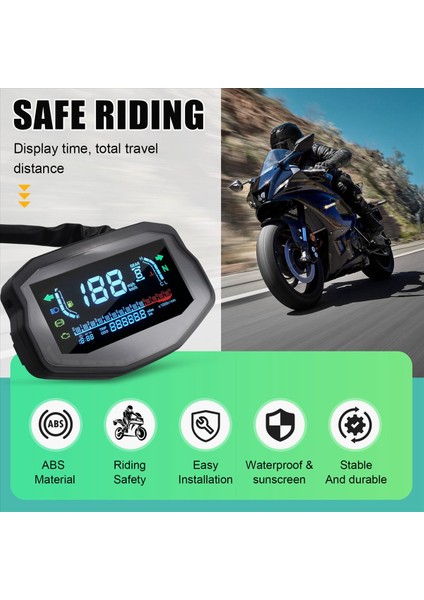Evrensel Hız Göstergesi Su Sıcaklığı ve Yağ Göstergesi Kilometre Sayacı LCD Enstrüman (Yurt Dışından) fırsatları