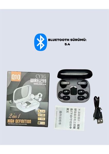 Q10 Bluetooth 5.4 Kablosuz Kulaklık – Dokunmatik Uzun Pil Ömrü Type-C Şarj - M893K062-R45893 indirimleri