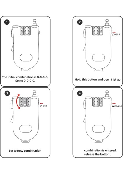 Evrensel Motosiklet Kask Şifreli Kilit Teleskopik Tel Halat Kablo Anti-Hırsızlık Emniyet Kilidi Bavul Kask Gri (Yurt Dışından) fiyatları