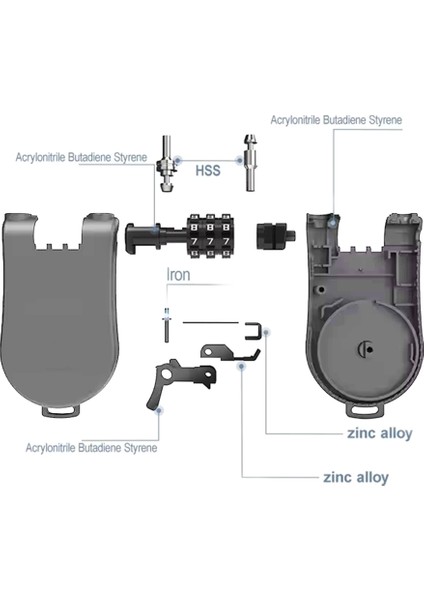 Evrensel Motosiklet Kask Şifreli Kilit Teleskopik Tel Halat Kablo Anti-Hırsızlık Emniyet Kilidi Bavul Kask Gri (Yurt Dışından) indirimleri