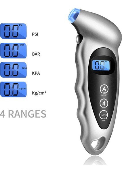 Dijital Araba Lastiği Lastik Hava Basıncı Ölçer Ölçer LCD Ekran Manometre Barometreler Tester Araba Kamyon Motosiklet Için Gümüş (Yurt Dışından) fiyatları