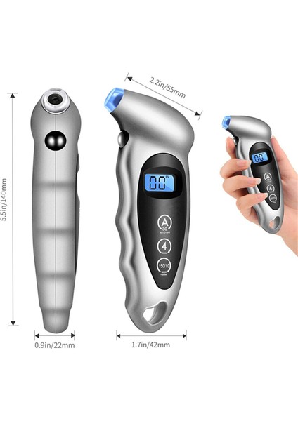 Dijital Araba Lastiği Lastik Hava Basıncı Ölçer Ölçer LCD Ekran Manometre Barometreler Tester Araba Kamyon Motosiklet Için Gümüş (Yurt Dışından) modelleri