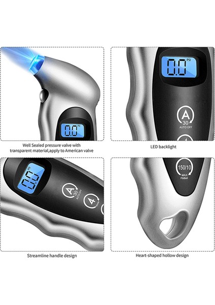 Dijital Araba Lastiği Lastik Hava Basıncı Ölçer Ölçer LCD Ekran Manometre Barometreler Tester Araba Kamyon Motosiklet Için Gümüş (Yurt Dışından) indirimleri