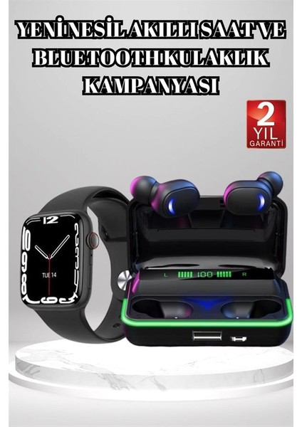 Ucuz ve Kaliteli Kulaklıklı Saat Seti Bluetooth Bağlantılı Akıllı Saat ve Kul - M452R949-K69 fiyatları