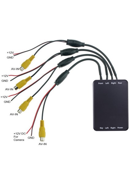 Otopark Panoramik Görünüm Dikiz 4 Yollu 360 Derece Görüş Kamerası Kontrol Kutusu Sistemi Dvr Kamerasız (Yurt Dışından)