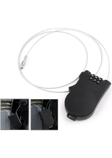 Evrensel Motosiklet Kask Şifreli Kilit Teleskopik Tel Halat Kablo Anti-Hırsızlık Emniyet Kilidi Bavul Kask Siyah (Yurt Dışından) fiyatları