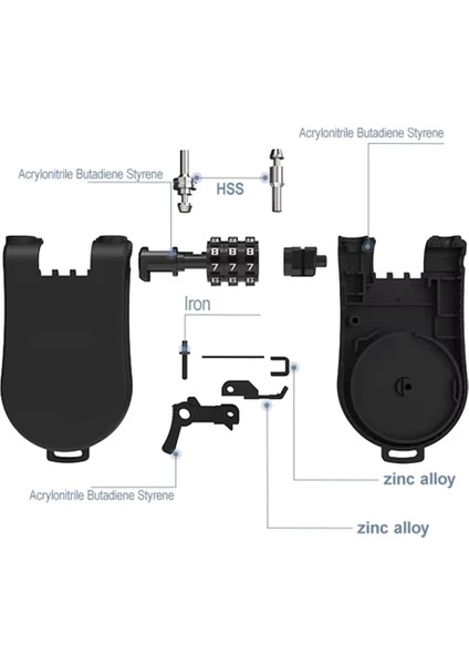 Evrensel Motosiklet Kask Şifreli Kilit Teleskopik Tel Halat Kablo Anti-Hırsızlık Emniyet Kilidi Bavul Kask Siyah (Yurt Dışından) fırsatları