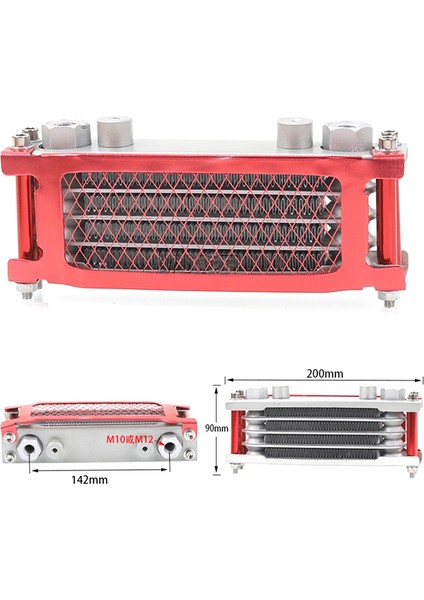 M12 Arayüz Radyatör Yağ Soğutucu Alüminyum Soğutma Sistemi 50-160CC Motosiklet, Pit, Maymun, Bisiklet, Gümüş (Yurt Dışından) fiyatları