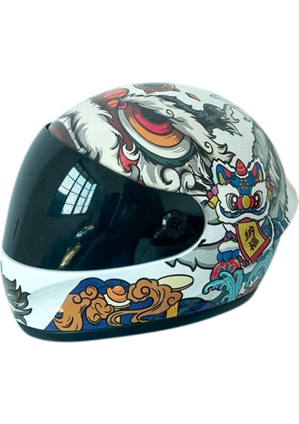 Serin Küçük Pet Motosiklet Kask Mini Arka Koltuk Dekorasyon Ayı Bebek Motosiklet Kask Tam Yüz Sert Kabuk Şapka (Yurt Dışından)