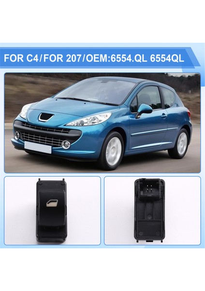 Citroen C4 Peugeot 207 6554.QL 6554QL Cam Kaldırma Anahtarı Kontrol Düğmesi Sol Hd (Yurt Dışından) indirimleri