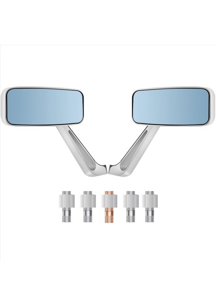 Motosiklet Dikiz Aynaları Krom 8 / 10MM Honda Suzuki Yamaha Için (Yurt Dışından) modelleri