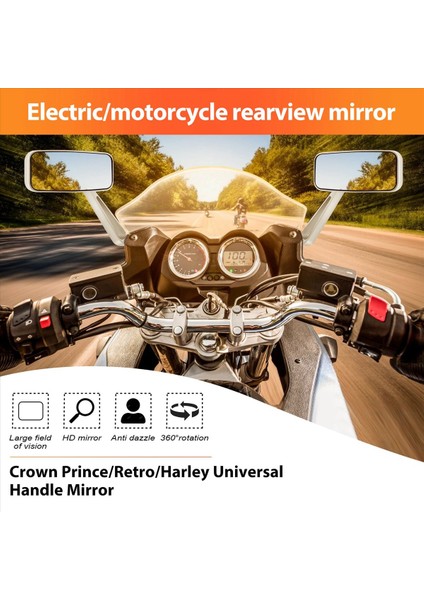 Motosiklet Dikiz Aynaları Krom 8 / 10MM Honda Suzuki Yamaha Için (Yurt Dışından) fırsatları