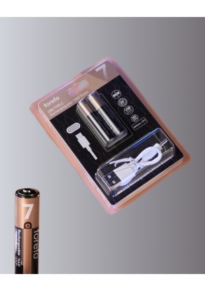 USB Type-C Şarjlı Aaa Lityum Pil | 1.5V Sabit Voltaj 1000+ Şarj Döngüsü ile Uz - M684R869-K76 indirimleri