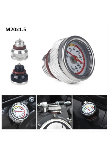 M20X1. 5 Motosiklet Yağ Göstergesi Yağ Sıcaklık Ölçer Motor Sıcaklık Ölçer Aksesuarları Haojue TR300 Için X350 Gümüş (Yurt Dışından) modelleri