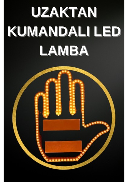 LED Işık El Işareti Araç Camı Için Uzaktan Kumandalı - M019B645-N08019