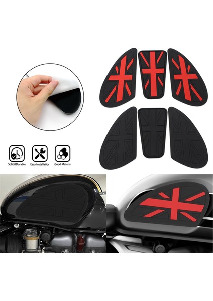 Motosiklet Motor Sticker Gaz Yakıt Tankı Koruyucu Kılıf Dizlik Kavrama Kaymaz Çıkartması Triumph T100 T120 Siyah (Yurt Dışından) fiyatları