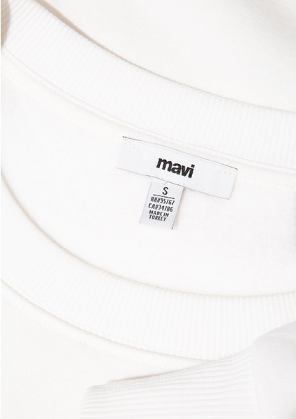 Mickey Mouse Sırt Baskılı Ekru Sweatshirt 1S10467-70057