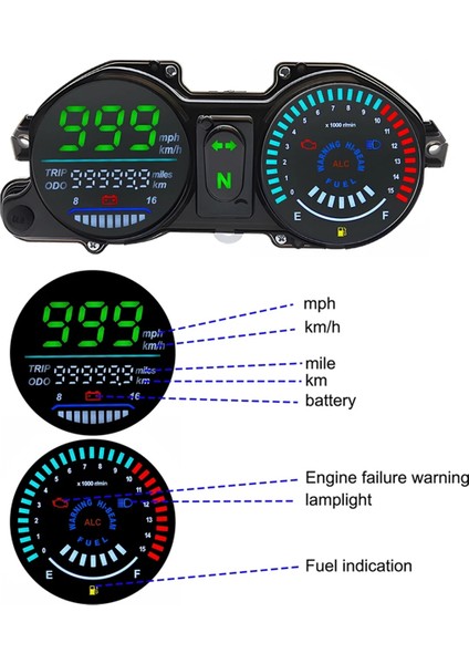Motosiklet Kilometre Saati Brezilya Cg / Tıtan 150 Esd 2009 Ila 2013 Azul 37100-KVS-901 LED Motosiklet Gösterge Paneli (Yurt Dışından) modelleri