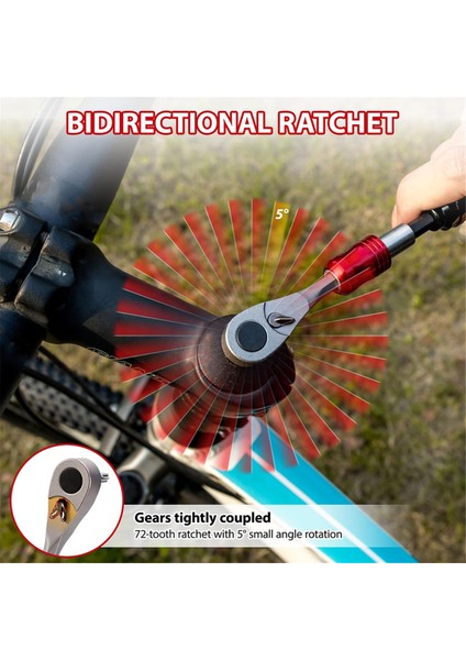 Bisiklet Tamir Aracı Kiti-Bisiklet Çok Aracı Kiti ile Cırcır Geri Dönüşümlü Aracı, 10 Takım Uçları ve Lastik Kolları,kamp ve Seyahat Için (Yurt Dışından) fiyatları