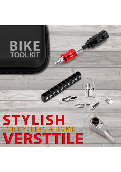 Bisiklet Tamir Aracı Kiti-Bisiklet Çok Aracı Kiti ile Cırcır Geri Dönüşümlü Aracı, 10 Takım Uçları ve Lastik Kolları,kamp ve Seyahat Için (Yurt Dışından) modelleri