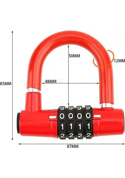 Uygun 4 Haneli Kod Bisiklet Güvenlik Kilidi U Şekli Anti Hırsızlık Motosiklet Halka Kilit Şifreli Kilit Açık Sürme Için (Yurt Dışından) fiyatları