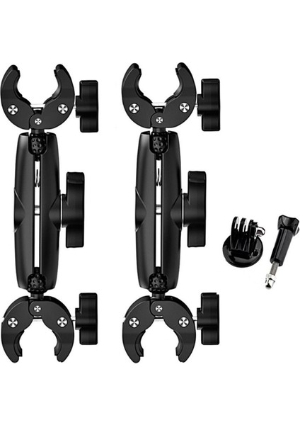 Motosiklet Bisiklet Eylem Kamera Yatağı Kiti INSTA360 X4 Gopro Çift Kafa Güçlü Kelepçe Gidon Braketi (Yurt Dışından)