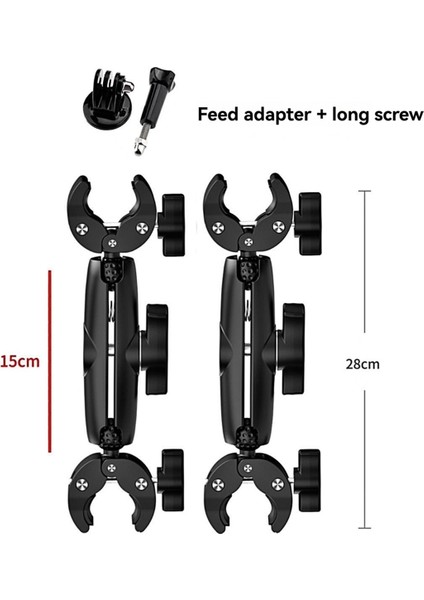 Motosiklet Bisiklet Eylem Kamera Yatağı Kiti INSTA360 X4 Gopro Çift Kafa Güçlü Kelepçe Gidon Braketi (Yurt Dışından) indirimleri