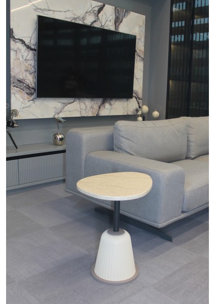 Torino Yan Sehpa Traverten Mdf - Yan Sehpa modelleri