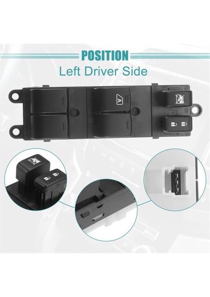 Nissan Versa 2010-2012 Için Ön Sol Sürücü Tarafı Ana Elektrikli Cam Anahtarı 1S12958 SW9947 25401ZW80A'YI Değiştirin (Yurt Dışından) fırsatları