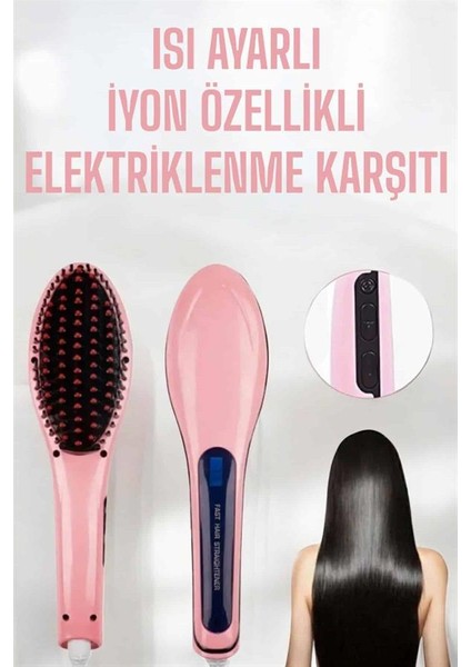 Fön Etkili Saç Düzleştirici Tarak Yıpranma Karşıtı Döner Kablo Isı Ayarlı - N753J668-M13