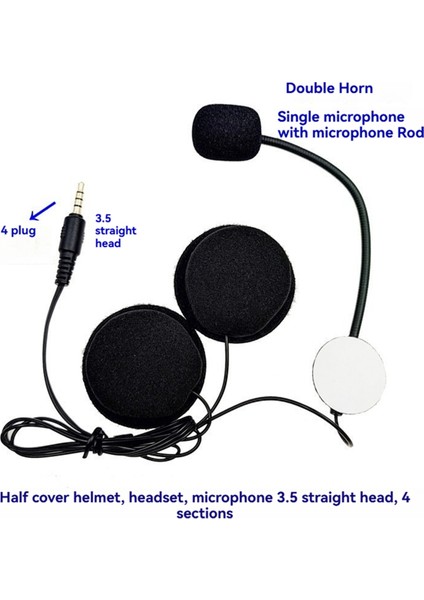 Motosiklet Kaskları Interkom Mikrofon Kulaklık 2 Hoparlörler 32ω Mikrofon Yarım Motosiklet Kask Düz Fiş (Yurt Dışından) fiyatları
