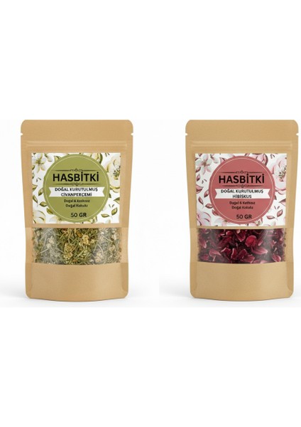 Hibiskus & Civanperçemi Seti 2×50 G – Doğal Bitkisel Karışım