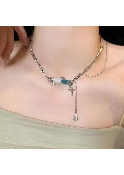 Yeni Perçin Metal Deri Yaka Crockpunk Aşk Kız Kültür Niş Kolye (Yurt Dışından)