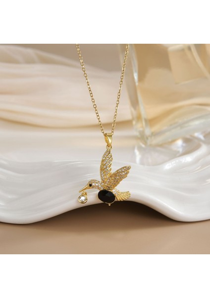 Yeni Bakır Kaplama Mikro-Set Zirkon Metin Tasarımı Moda Basit ve Çok Yönlü Kolye Ucu Kolye (Yurt Dışından)