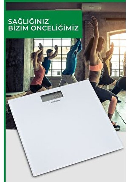 Dijital Baskül Beyaz Renkli Temperli Cam Tasarım 180 kg Kapasite ile Hassas Ölçüm indirimleri
