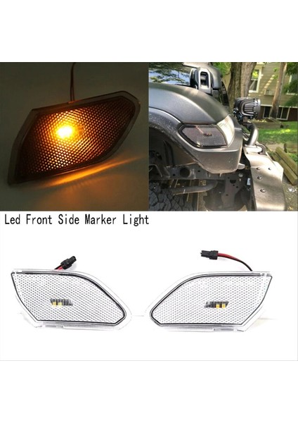 Şeffaf LED Ön Yan Işaretçi Işık Dönüş Sinyal Lambası Yuvarlak Kaş Yan Lamba Jeep Wrangler Jl 2018+ (Yurt Dışından) fiyatları
